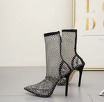 Studded Fishnet Bootie